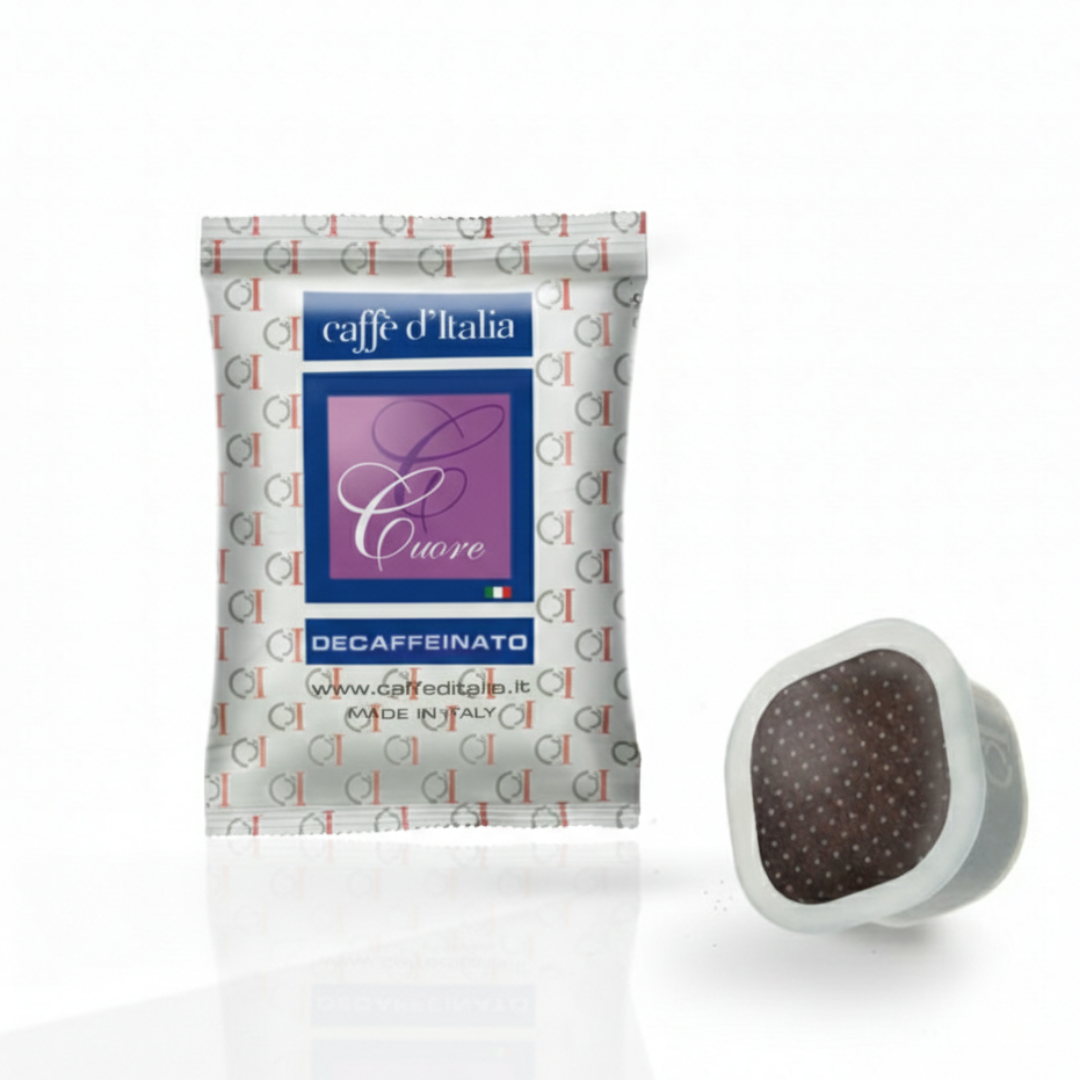 Square Capsule Cuore Decaffeinated | 10 Pack | Caffè D'Italia
