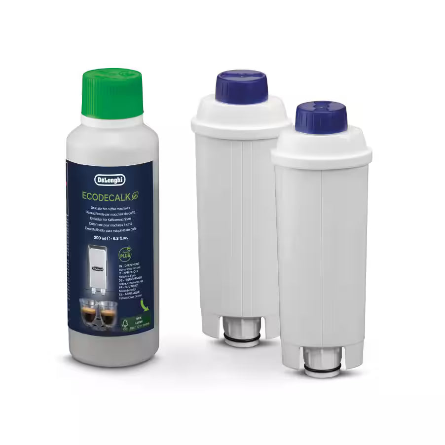 De’Longhi Value Pack – EcoDecalk 200ml Descaler & Water Filter | Coffee Machine Care Kit