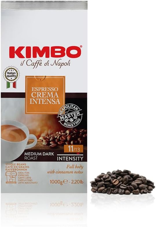 Kimbo | Espresso Crema Intensa Coffee Beans | Medium Roast | 1kg