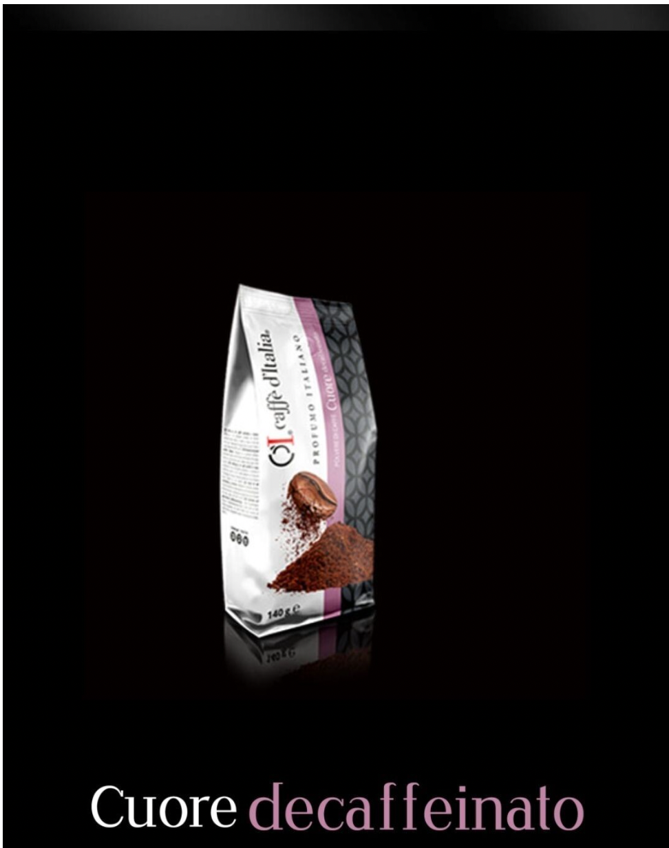 Caffè D'Italia | Cuore Decaf Ground Coffee | Naturally Decaffeinated | 140g