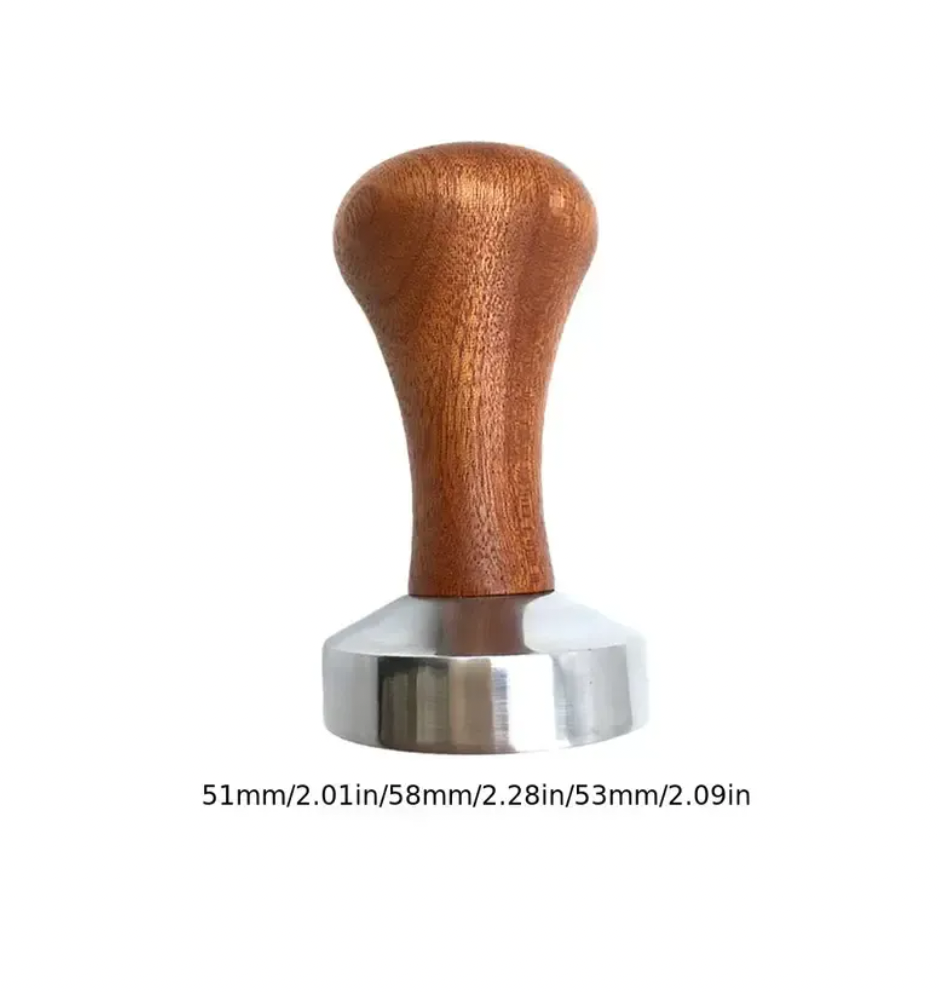 Espresso Coffee Tamper – Alloy Base & Wood Handle | 51mm, 53mm, 58mm