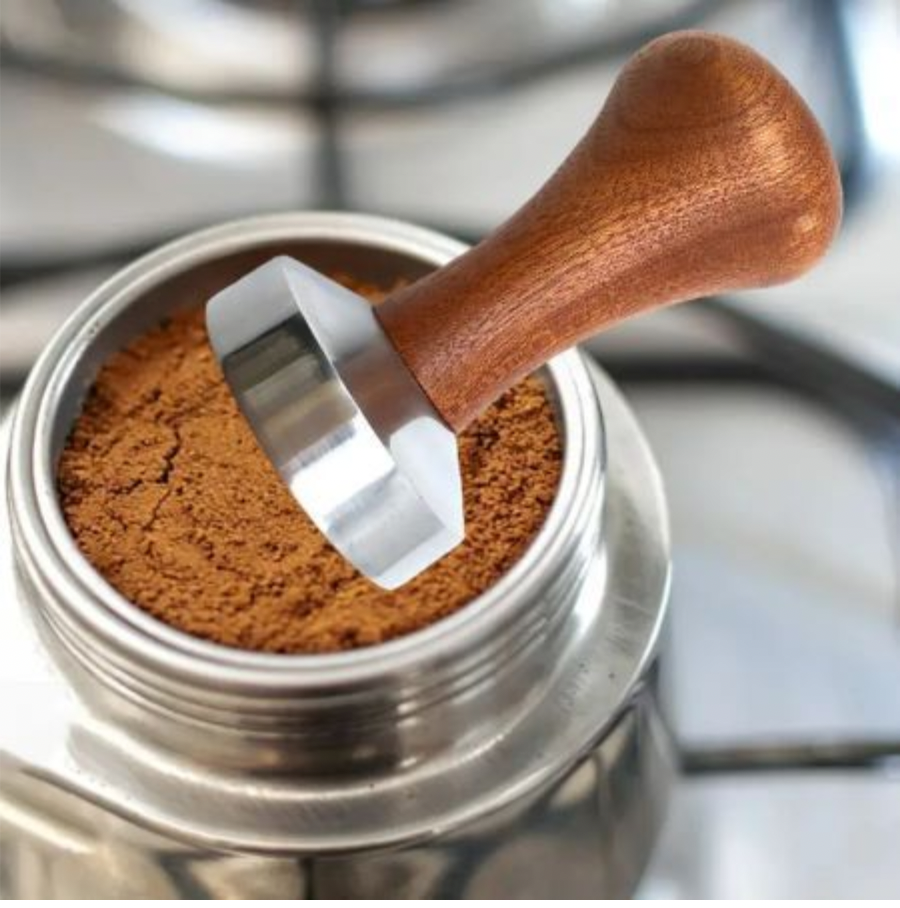 Espresso Coffee Tamper – Alloy Base & Wood Handle | 51mm, 53mm, 58mm