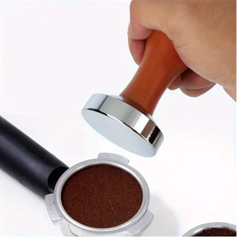 Espresso Coffee Tamper – Alloy Base & Wood Handle | 51mm, 53mm, 58mm