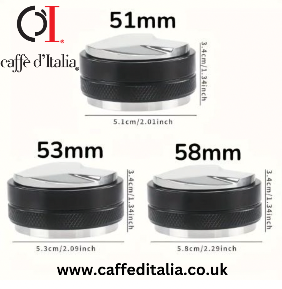 Espresso Coffee Distributor & Tamper – Stainless Steel | 51mm, 53mm, 58mm
