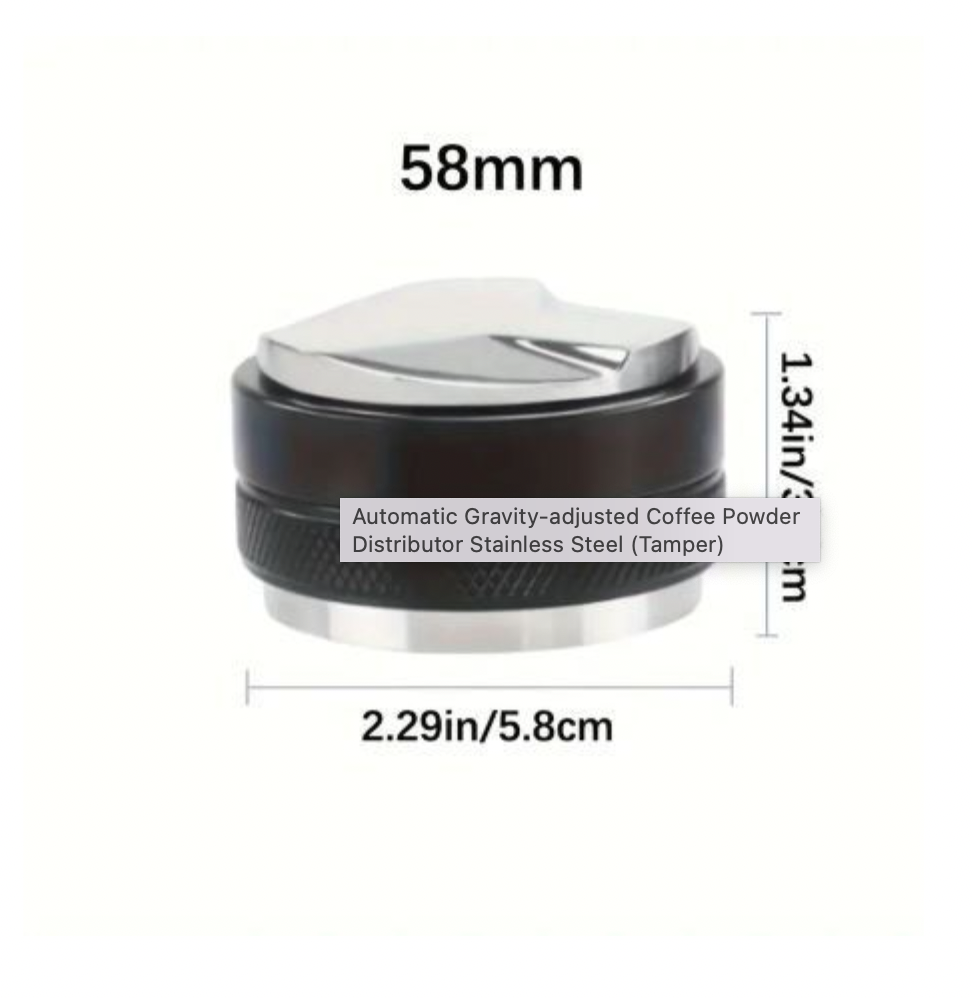 Espresso Coffee Distributor & Tamper – Stainless Steel | 51mm, 53mm, 58mm