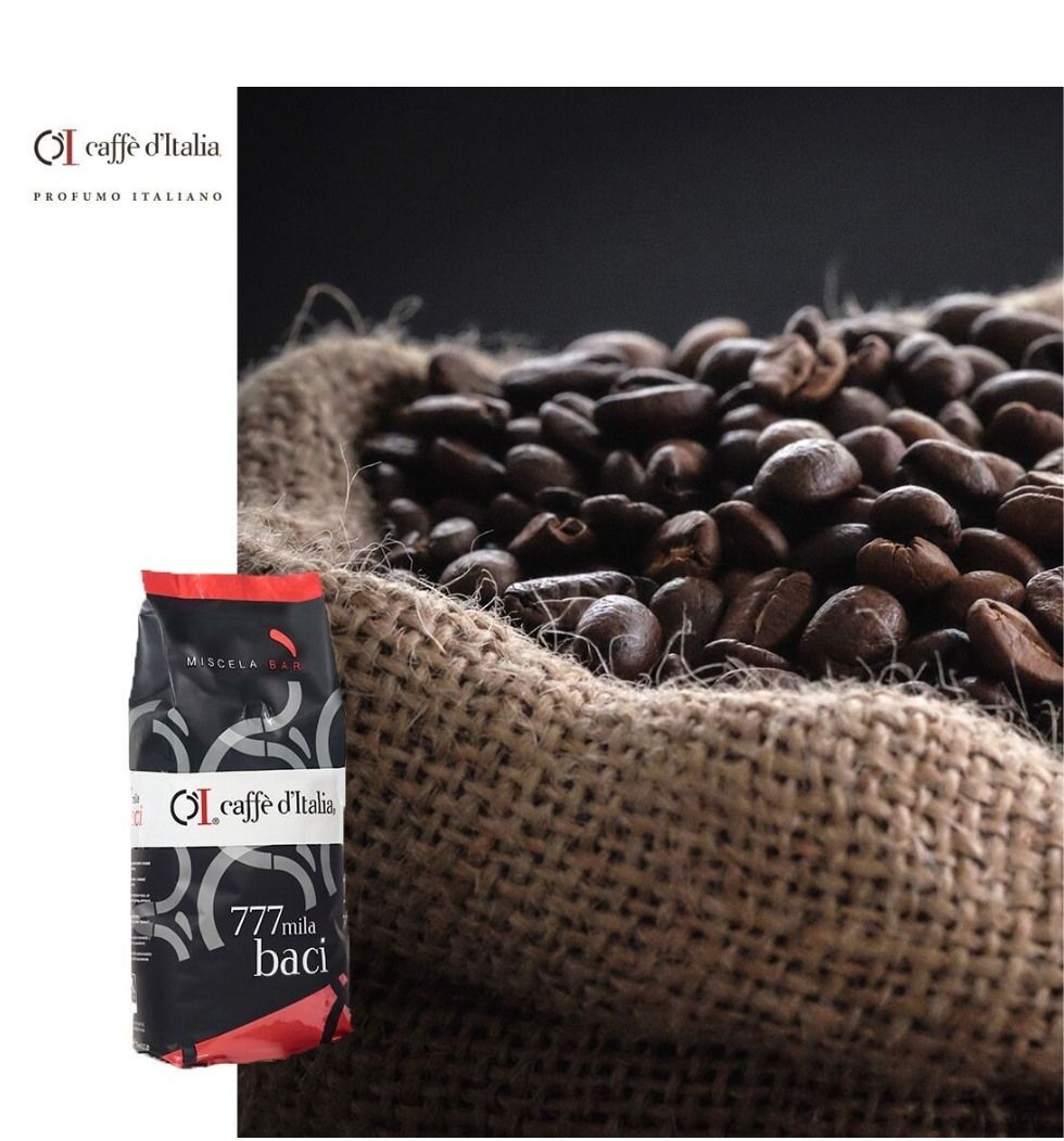 Caffè D'Italia | 777 Mila Baci Espresso Beans | Bold Neapolitan Blend | 1kg