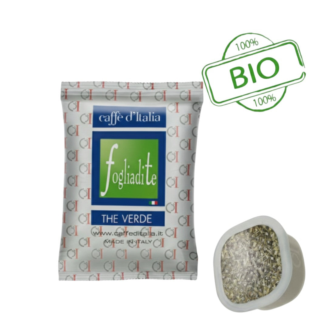 Caffe D'Italia UK - CoffeHome cápsulas de chá verde Fogliadite com sabor a limão em embalagem individual