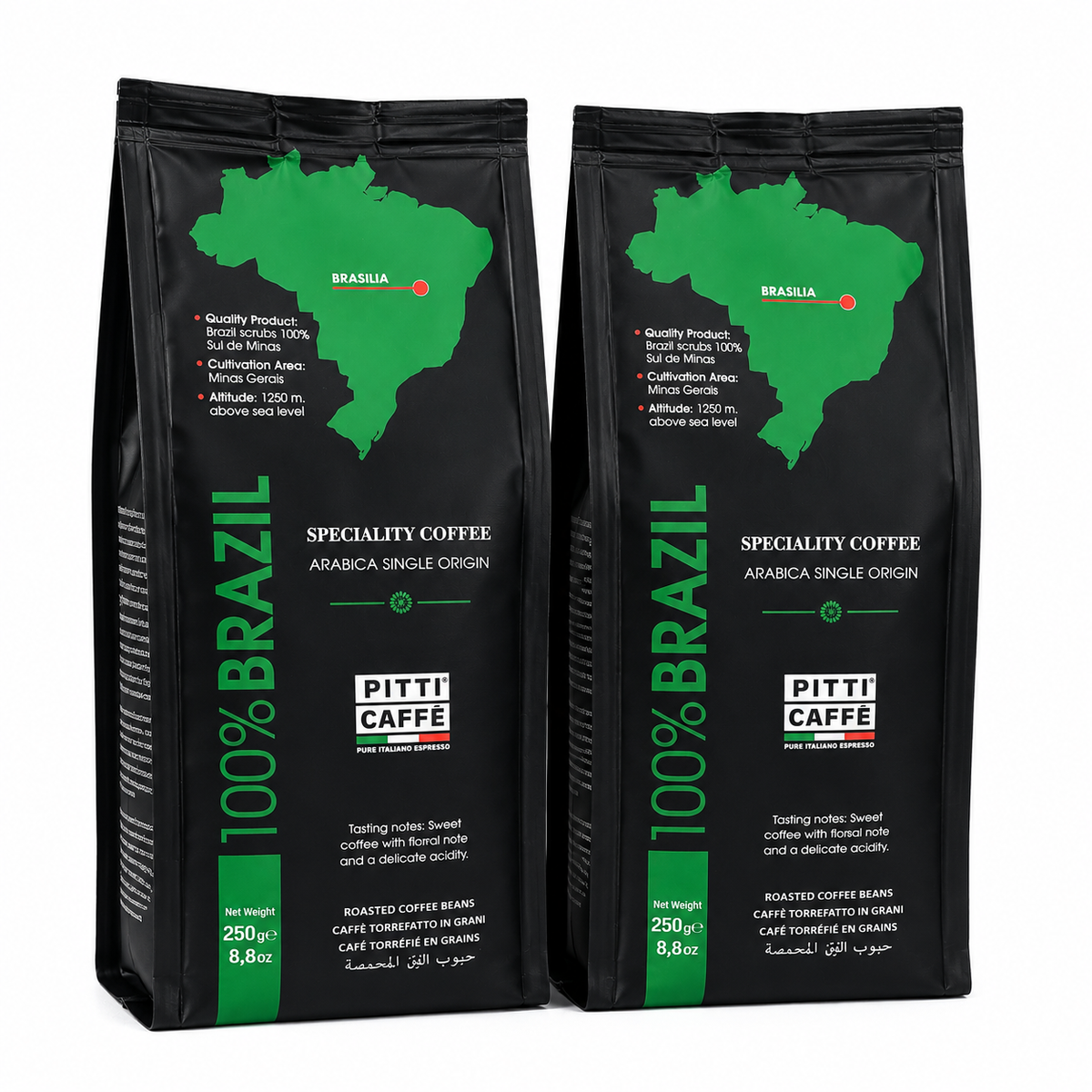 Pitti Caffè | Speciality Coffee Beans | 100% Brazil Southern Minas | 250g