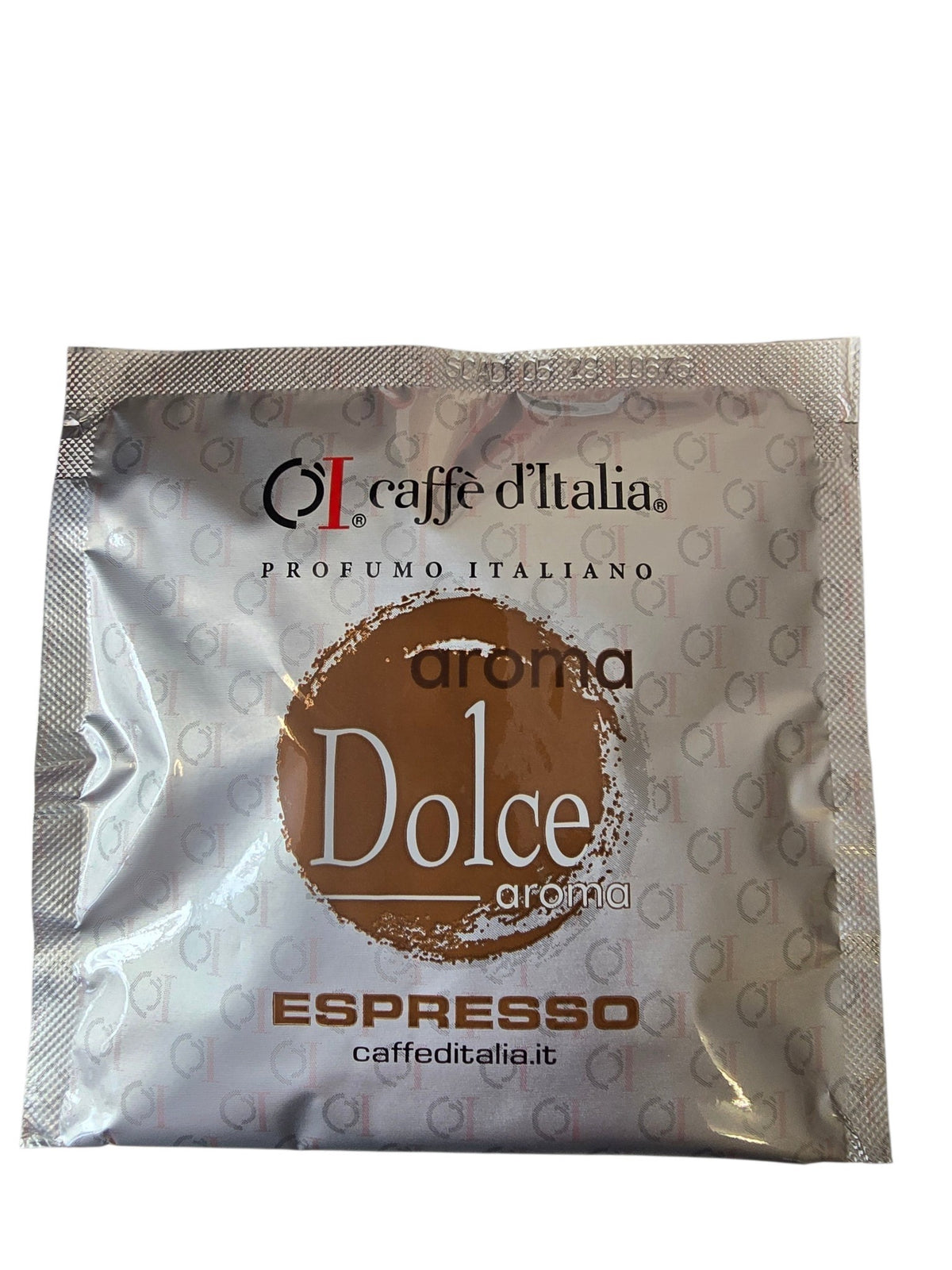Caffe D'Italia UK - CoffeHome Dolce Aroma E.S.E. 44mm coffee pod in silver foil packaging